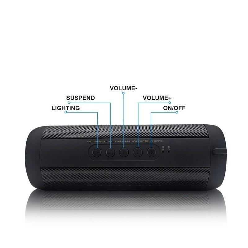 Waterproof Outdoor HIFI Column Speaker Wireless Bluetooth Speaker Subwoofer Sound Box with Flashlight Support FM Radio TF Mp3 Player Mobile Phone