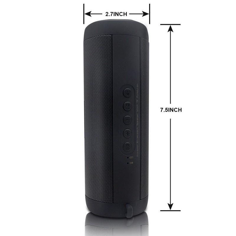 Waterproof Outdoor HIFI Column Speaker Wireless Bluetooth Speaker Subwoofer Sound Box with Flashlight Support FM Radio TF Mp3 Player Mobile Phone