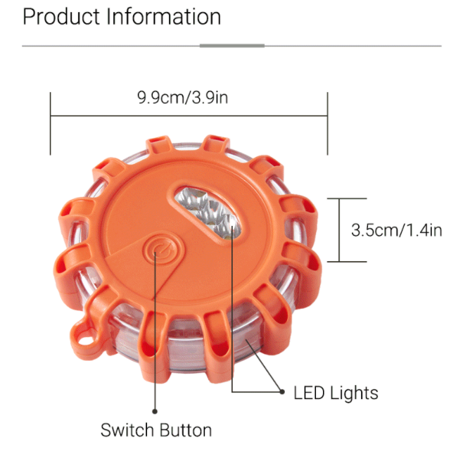 LED ROAD FLARES FLASHING WARNING LIGHT