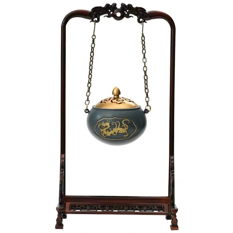 Burning blue dragon pattern hanging stove, incense burner