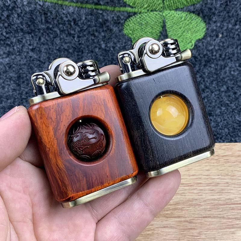 Rosewood handmade custom windproof kerosene to bead lighter（BUY 2 FREE SHIPPING!!）