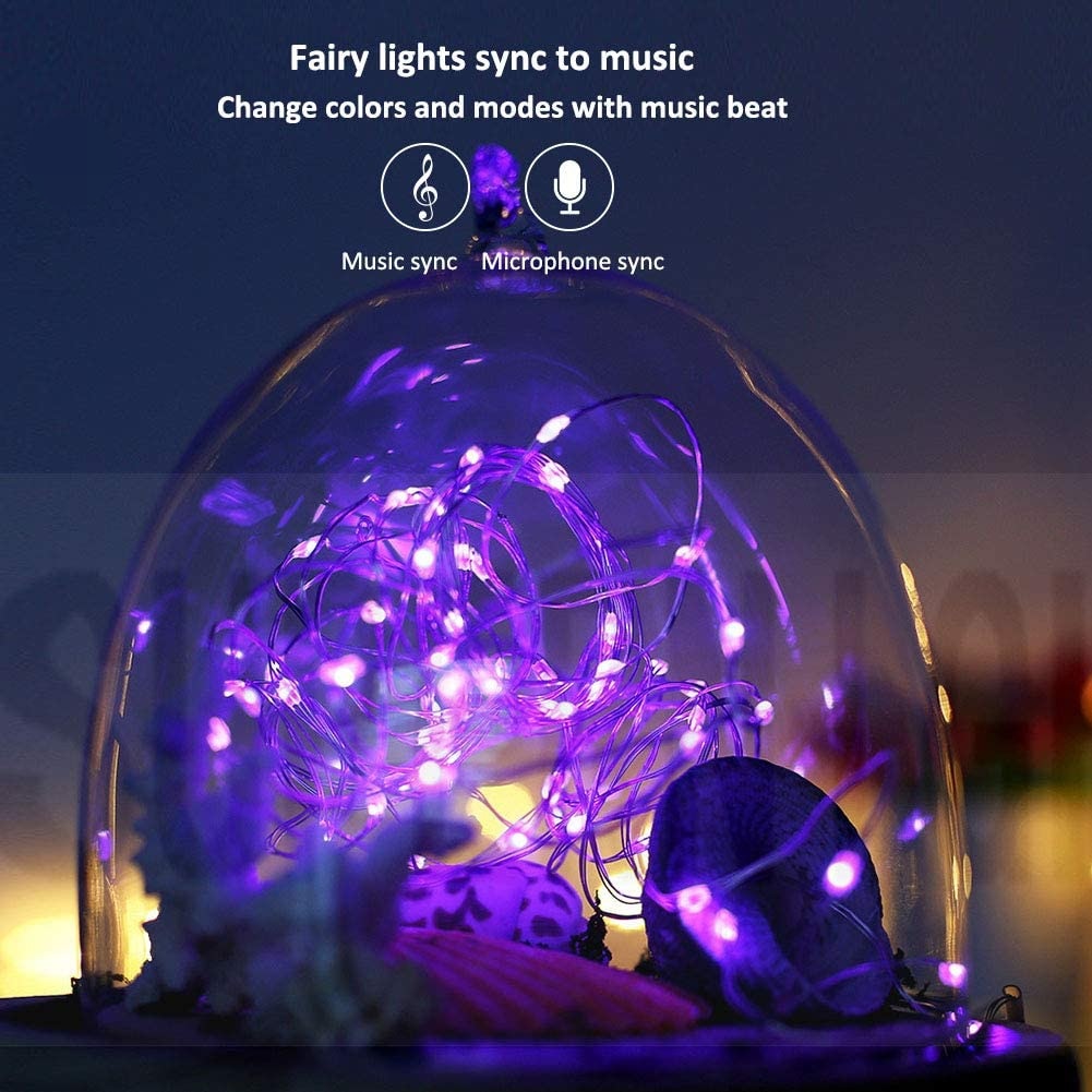 LED String Light Bluetooth App Control Copper Wire String Lamp Waterproof Outdoor Fairy Lights for Christmas Tree Decoration