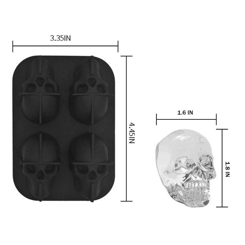 Aomily 3D Skull Shaped Silicone Chocolate Ice Lattice Soap Mould Candy Fondant Cake Mould Silicone Chocolate Cookies DIY Mold