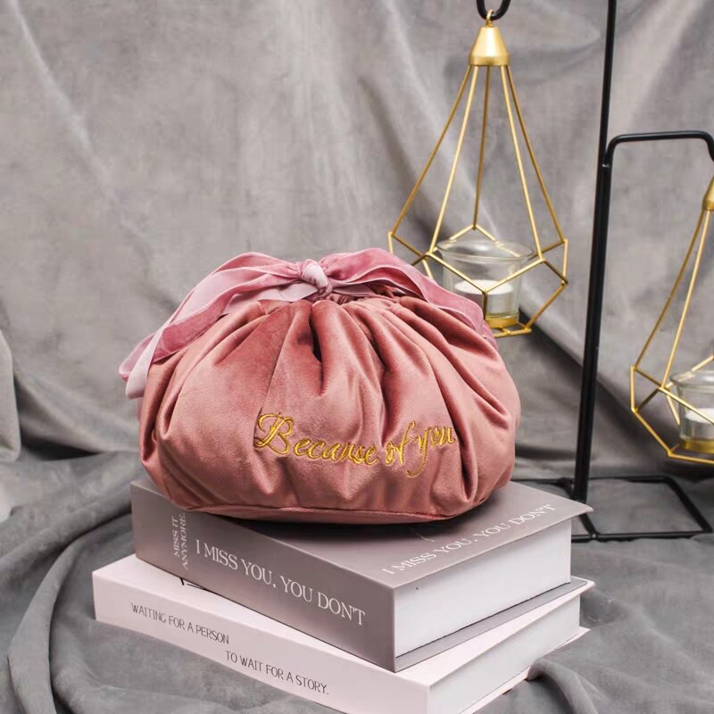 Fashion Velvet Pouch Pink Make-up-bags