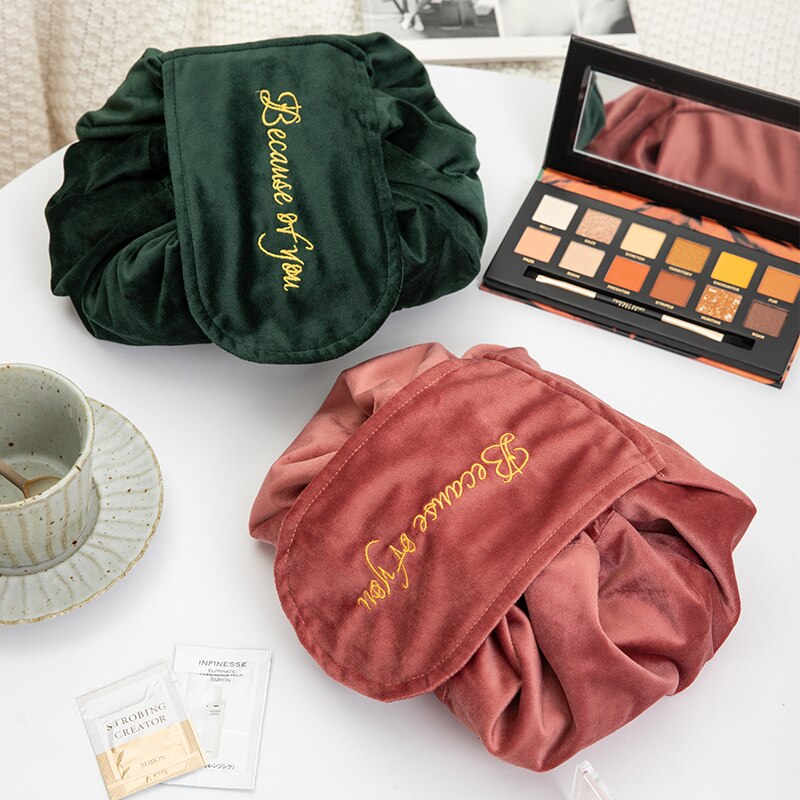 Solid Color Soft Velvet Cosmetic  storage Bags